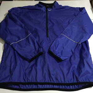Nike Mens XL Blue Pullover Windbreaker Jacket 1/2 Zip Y2K